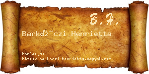 Barkóczi Henrietta névjegykártya